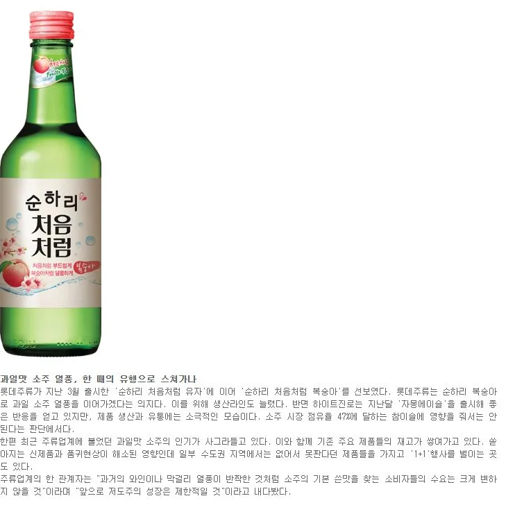 [트렌드] 과일맛 소주 열풍, 한 때의 유행으로 스쳐가나